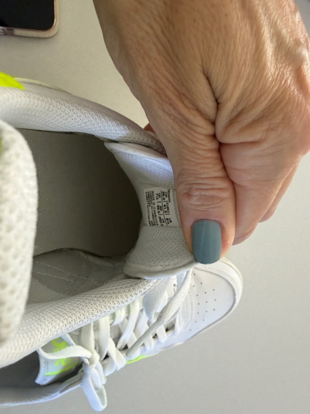 Asics White chunky Sneakers with Neon Yellow Accents.Used only one time. - Picture 11 of 11